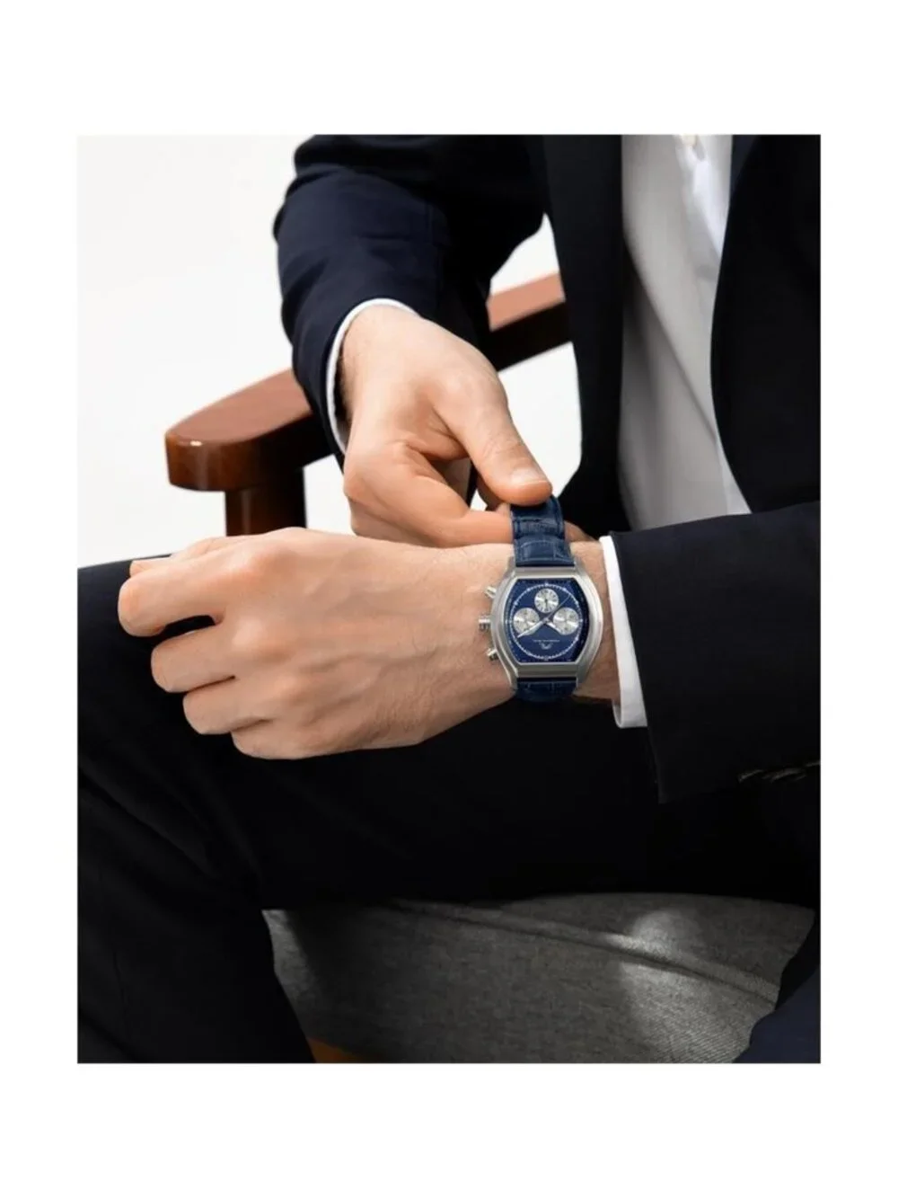 NWT Porsamo Bleu Roman Quartz Blue Dial Men's Watch